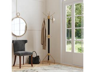 Butler Logan Square Rubbed Black Coat Rack with Umbrella Holder