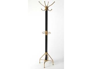 Butler Logan Square Rubbed Black Coat Rack with Umbrella Holder