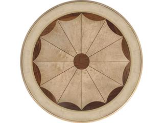 Butler Carissa Round Wood Antique Beige End Table