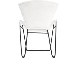 Butler Felix White Leather Accent Chair