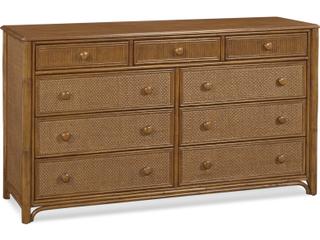Summer Retreat 9-Drawers Brown Hardwood Double Dresser