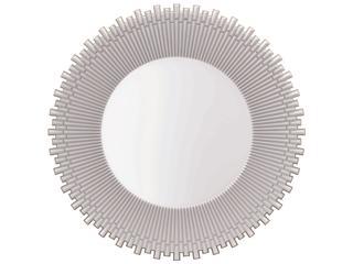 Caracole Classic Almond Milk / Charcoal Leaf Round Helios Wall Mirror