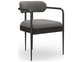 Caracole Emphasis Hardwood Bronze Upholstered Arm Dining Chair