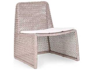 Classic Home Outdoor Michelle Beige, White Aluminum Wicker Lounge Chair