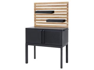 Cane Line Outdoor Drop Lava Grey Aluminum Rectangular Console Table
