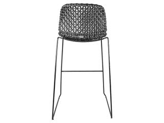 Cane Line Outdoor Vibe Anthracite/Black Aluminum Wicker Stackable Bar Chair