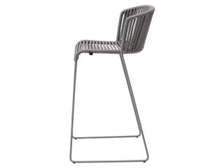 Cane Line Outdoor Moments Grey Soft Rope Aluminum Strap Bar Stool