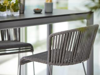 Cane Line Outdoor Moments Grey Soft Rope Aluminum Strap Bar Stool