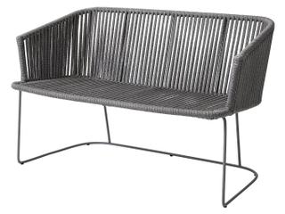 Cane Line Outdoor Moments Grey Soft Rope Aluminum Strap Bench