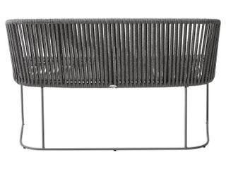 Cane Line Outdoor Moments Grey Soft Rope Aluminum Strap Bench