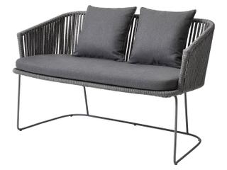 Cane Line Outdoor Moments Grey Soft Rope Aluminum Strap Bench