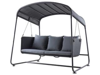 Cane Line Outdoor Cave Graphite Weave Aluminum Swing in Grey
