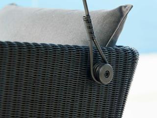 Cane Line Outdoor Cave Graphite Weave Aluminum Swing in Grey