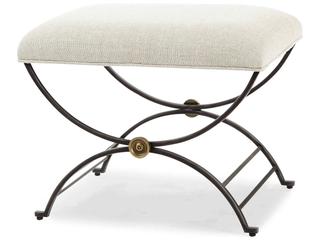 Century Furniture Monarch White Upholstered Accent Stool