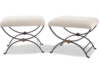 Century Furniture Monarch White Upholstered Accent Stool