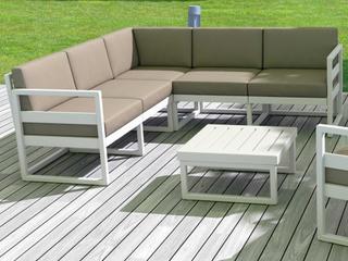 Compamia Mykonos White Resin Cushion Lounge Set