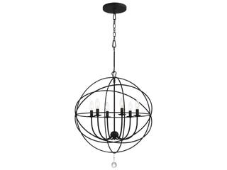 Crystorama Solaris 6-Light Bronze Glass Candelabra Chandelier