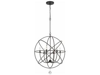 Crystorama Solaris 6-Light Bronze Glass Candelabra Chandelier