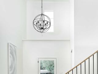 Crystorama Solaris 6-Light Bronze Glass Candelabra Chandelier