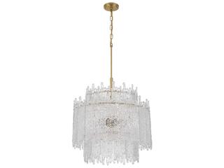 Crystorama Ackerly 8-Light Aged Brass Candelabra Tiered Chandelier