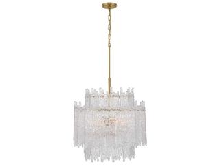 Crystorama Ackerly 8-Light Aged Brass Candelabra Tiered Chandelier