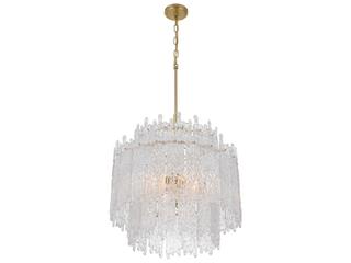 Crystorama Ackerly 8-Light Aged Brass Candelabra Tiered Chandelier