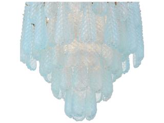 Crystorama Ollie 16-Light Aged Brass Blue Candelabra Chandelier