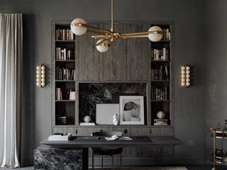 Corbett Lighting Kyomi 6-Light Vintage Brass Glass LED Globe Chandelier