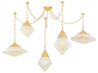 Corbett Lighting Angelique 5-Light Vintage Polished Brass Geometric Chandelier