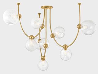 Corbett Lighting Astraia 9-Light Vintage Brass Globe Chandelier