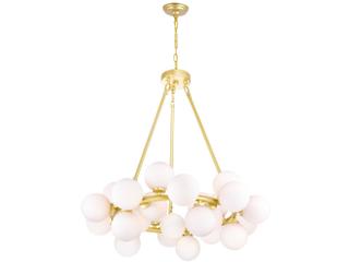 CWI Lighting Arya 25-Light Satin Gold Globe Chandelier
