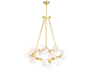 CWI Lighting Arya 25-Light Satin Gold Globe Chandelier