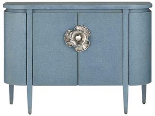 Currey & Company Briallen Blue Oak Wood Accent Chest