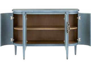 Currey & Company Briallen Blue Oak Wood Accent Chest