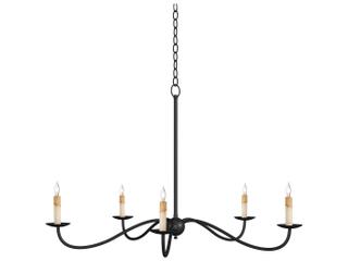 Currey & Company Saxon 5-Light Zanzibar Black Candelabra Chandelier