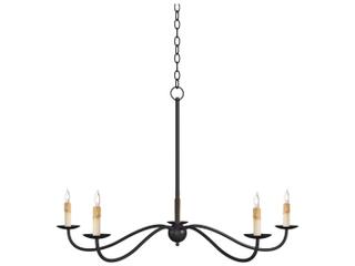 Currey & Company Saxon 5-Light Zanzibar Black Candelabra Chandelier