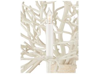 Currey & Company Seaward 6-Light White Coral natural Sand Candelabra Chandelier