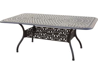 Darlee Outdoor Living Sedona Cast Aluminum 7-Piece Dining Set (with 2 Swivel Rockers) with Cushions and 42 x 72'' Rectangular Dining Table