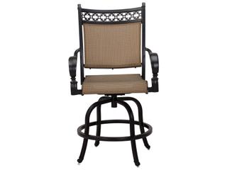 Darlee Outdoor Living Mountain View Cast Aluminum Sling Counter Height Swivel Stool in Antique Bronze