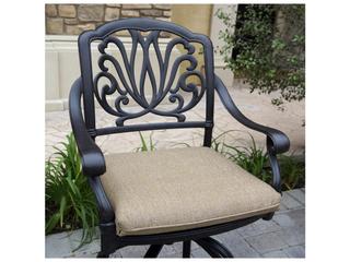 Darlee Outdoor Living Elisabeth Cast Aluminum 5-Piece Bar Set with Cushions and 42'' Round Pedestal Bar Table