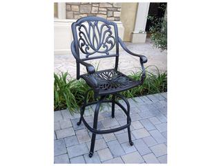 Darlee Outdoor Living Elisabeth Cast Aluminum 5-Piece Bar Set with Cushions and 42'' Round Pedestal Bar Table