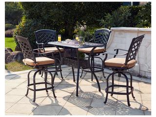 Darlee Outdoor Living Sedona Cast Aluminum Antique Bronze 5 Piece Counter Set