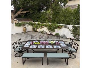 Darlee Outdoor Living Atlantis Walnut Aluminum Dining Set