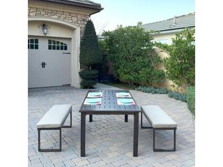 Atlantis Aluminum 3-Piece Patio Dining Set with 70-Inch Rectangular Table