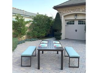 Darlee Outdoor Living Atlantis Aluminum 3-Piece Patio Dining Set with 70" x 41.7" Rectangular Table