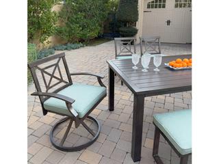 Darlee Outdoor Living Atlantis Aluminum 6-Piece Patio Dining Set with 70" x 41.7" Rectangular Table