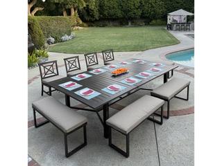 Darlee Outdoor Living Atlantis Walnut Aluminum Dining Set