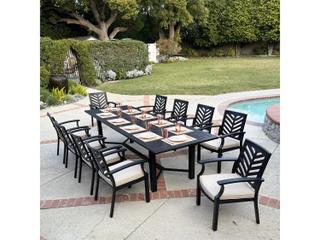 Palm Springs 11-Piece Antique Bronze Cast Aluminum Extendable Dining Set