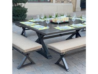 Darlee Outdoor Living Brooklyn Aluminum 5-Piece Dining Set with 88" x 59 feet' Rectangular Dining Table