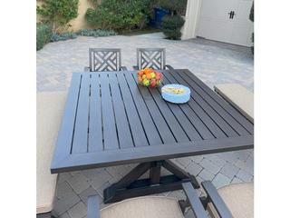 Darlee Outdoor Living Brooklyn Aluminum 7-Piece Patio Dining Set with 59" Square Dining Table